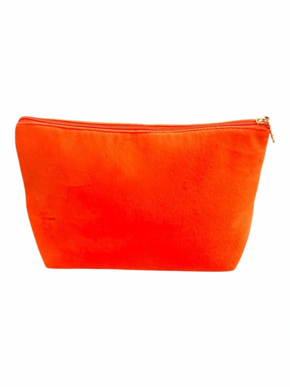 Juicy Couture Orange Velour Rhinestone Cosmetic Makeup Bag Y2K
